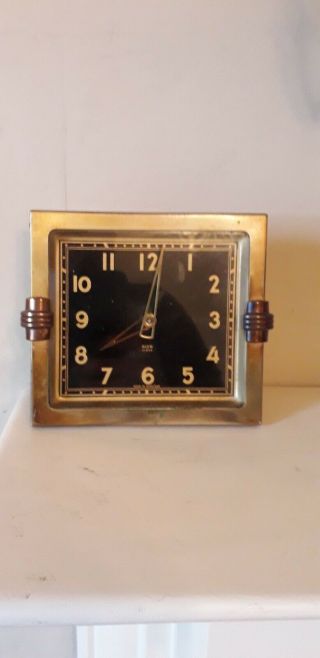 Vintage Scottish Art Deco Mantel Desk Clock - Wind Up Movement - Glen Scotland