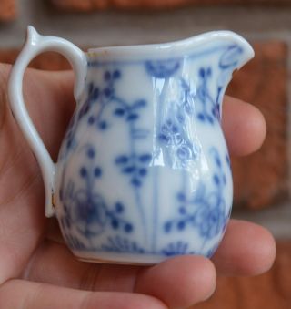 Antique Marked But Unknown Blue White Miniature Jug Creamer Milk 2.  5 " 6cm