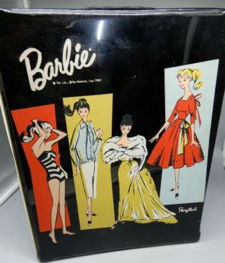 Vintage 1961 Mattel Barbie Ponytail Black Double Trunk Case