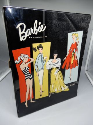 Vintage 1961 Mattel BARBIE PONYTAIL Black Double Trunk CASE 3