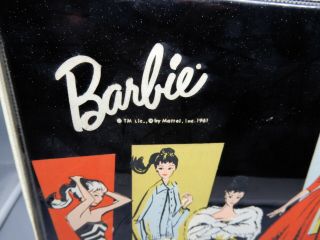 Vintage 1961 Mattel BARBIE PONYTAIL Black Double Trunk CASE 4