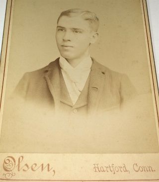 Rare Antique Victorian American Man,  John Woodruff Hartford,  Ct Cabinet Photo