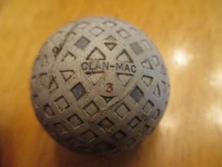 Antique Golf Ball " Clan - Mac " Gutty Bramble Mesh Hickory Era Early 1900s