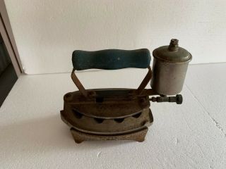 Antique Monitor Sad Self Heating Clothes Iron