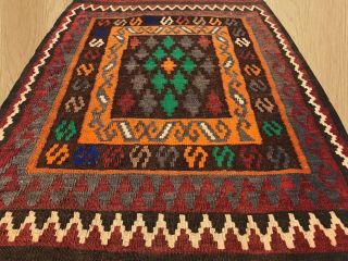 Hand Knotted Vintage Afghan Taimani Balouch Wool Kilim Area Rug 4 x 3 FT (3928) 2