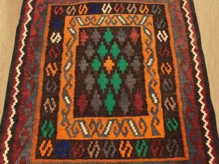 Hand Knotted Vintage Afghan Taimani Balouch Wool Kilim Area Rug 4 x 3 FT (3928) 3