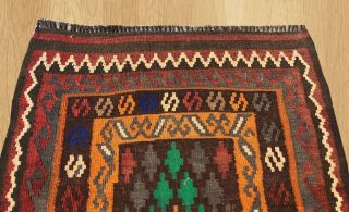 Hand Knotted Vintage Afghan Taimani Balouch Wool Kilim Area Rug 4 x 3 FT (3928) 4