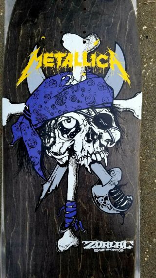 NOS Zorlac Metallica Pirate 1 Skateboard Deck Pushead Graphics OG SUAS 5