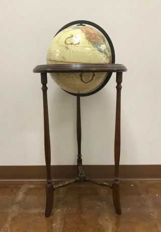 Vintage Replogle 12 " World Classic Globe On Wooden Stand