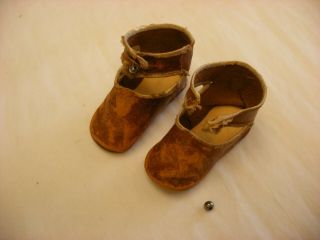 Antique Vtg Toy Doll Shoes Marked 5