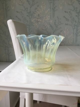 Antique Vaseline Glass Oil Lamp Shade