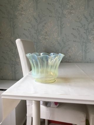 antique vaseline glass oil lamp shade 4