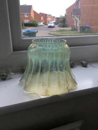 antique vaseline glass oil lamp shade 8