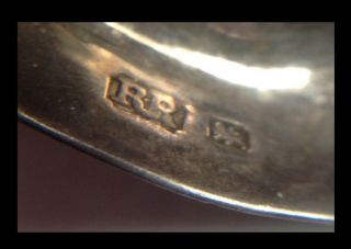 Antique circa 1900 solid silver jug lid by R.  R weighs 53 grams. 2