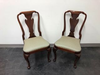 BAKER Historic Charleston Solid Mahogany Queen Anne Dining Side Chairs - Pair 2 2