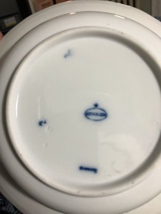 Meissen antique oval mark 9 3/4” Onion pattern flow blue deep well rimmed bowl 6
