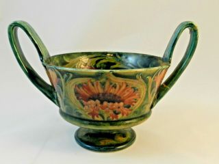 Rare Antique Macintyre Moorcroft Bowl Revived Cornflower Design Double - Handled