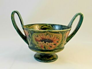 Rare Antique Macintyre Moorcroft Bowl Revived Cornflower Design Double - Handled 2