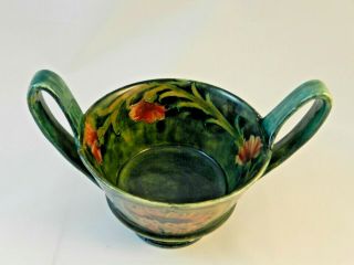 Rare Antique Macintyre Moorcroft Bowl Revived Cornflower Design Double - Handled 3