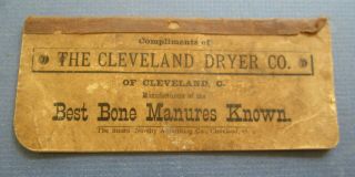 Old Antique C.  1900 - Cleveland Dryer Co.  - Bone Manure - Pocket Notebook - Ohio