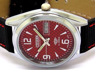 Citizen Automatic Men,  S Steel Vintage Red Dial Made Japan Watch Run Orderrr