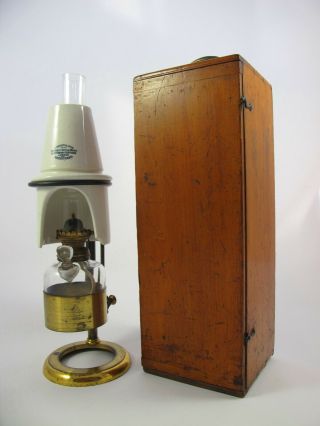 Cased Antique Microscope Oil Lamp by J.  Swift & Son.  London. 10