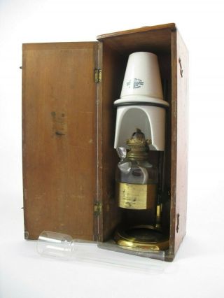Cased Antique Microscope Oil Lamp by J.  Swift & Son.  London. 11