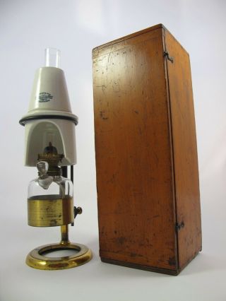 Cased Antique Microscope Oil Lamp By J.  Swift & Son.  London.