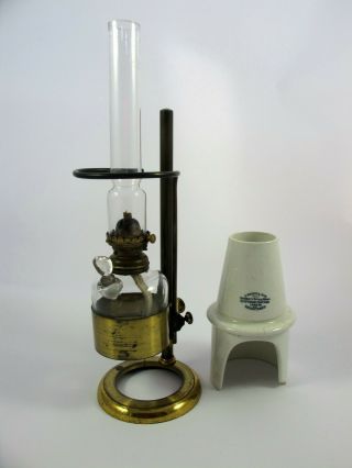 Cased Antique Microscope Oil Lamp by J.  Swift & Son.  London. 9