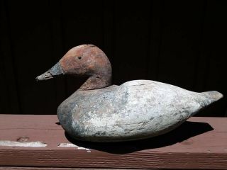 Vintage Antique Duck Hunting Decoy Old Hand Carved Painted Wood Folk Art 12 "