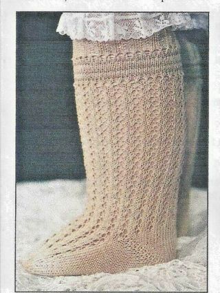 29 - 30 " Antique French Jumeau Doll (fb 23 Body) Knit Stockings/socks Pattern German