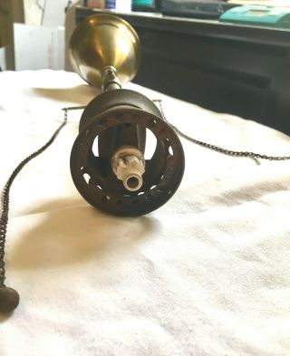 Antique Gas Ceiling Lamp Single Pendant For Parts/Repair/Restoration 3
