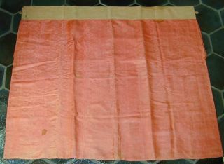 Antique Chinese Red Silk Embroid Altar Cloth - Couched Bats,  Forbidden Stitch Flowe 9