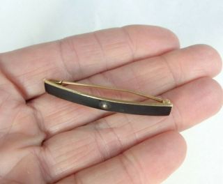 Antique Victorian Solid 14k Gold Black Enamel Pearl Mourning Pin Not Scrap 4.  09g