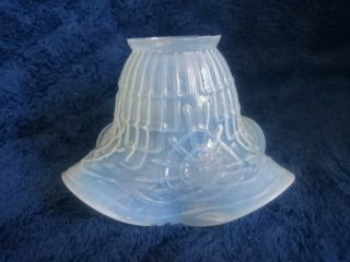 Antique Opalescent Glass Frill Glass Light Lamp Shade Art Nouveau Moulded