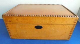 Australian Silky Oak Wood Sewing Box Tongue & Groove Joins 1900s