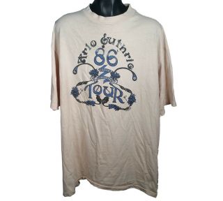 Vtg Rare 80s Arlo Guthrie Silver Anniversary Tour 1986 T - Shirt Sz Xl Folk Rock