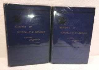 Antique 2 Volume1875 1st Memoirs Of General Wt Sherman By Himself Hb Civil War