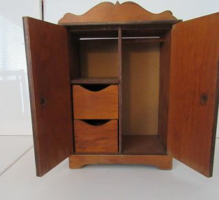 Vintage Wooden Doll Dresser Wood made by Hall ' s Lifetime Toys in the 50 ' s. 5
