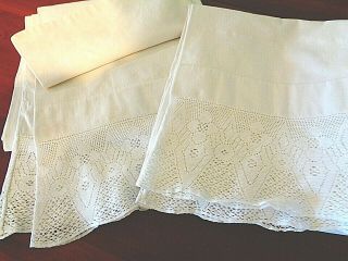 Antique Handmade 100 Linen Large - Pillow Cover 36 Around X 38 Long