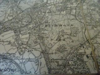 Vintage Cloth Ordnance Survey Map Of South London