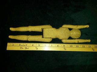 Rare Antique Vintage 11 1/2 " Jointed Wooden Boy Doll,  For Age.