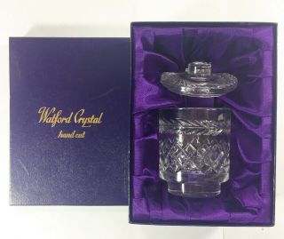 Watford Crystal Honey Jar Vintage Hand Cut Glass Made In England
