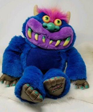 2001 My Pet Monster Plush Doll Vintage Blue Monster No Sound Box