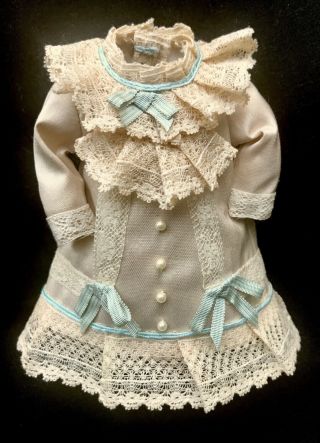 Cc Hand Sewn Silk Doll Dress For 7 " Antique Doll,  Lined,  Handmade Miniature Doll