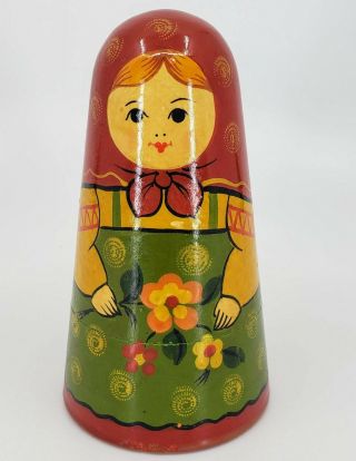 Set Of 5 Vintage Russian Nesting Dolls - Wooden & Hand Painted In Russia