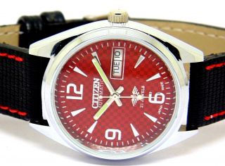 Men,  S Citizen Automatic Steel Vintage Day Date Red Dial Wrist Watch Run Order,
