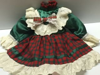 Vintage Doll Clothes Christmas Dress For German - French Or China 20 " - 22 " Doll