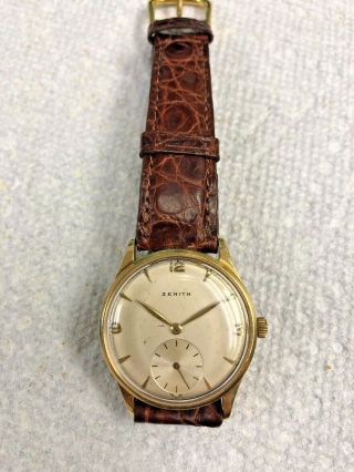 Vintage 18k Gold Zenith Calatrava Mechanical Wristwatch C.  1941