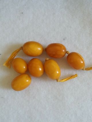 Antique Egg Yolk Amber Beads Loose 11 5
